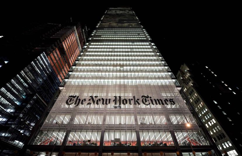 La imagen muestra la fachada del edificio del "New York Times", en Nueva York. (EFE)