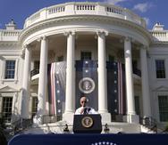 El presidente Joe Biden habla sobre la Ley de Reducción de la Inflación en el jardín de la Casa Blanca, 13 de septiembre de 2022. (AP Foto/Andrew Harnik, Archivo)