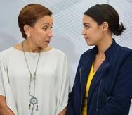 Las congresistas Nydia Velázquez y Alexandria Ocasio Cortez.