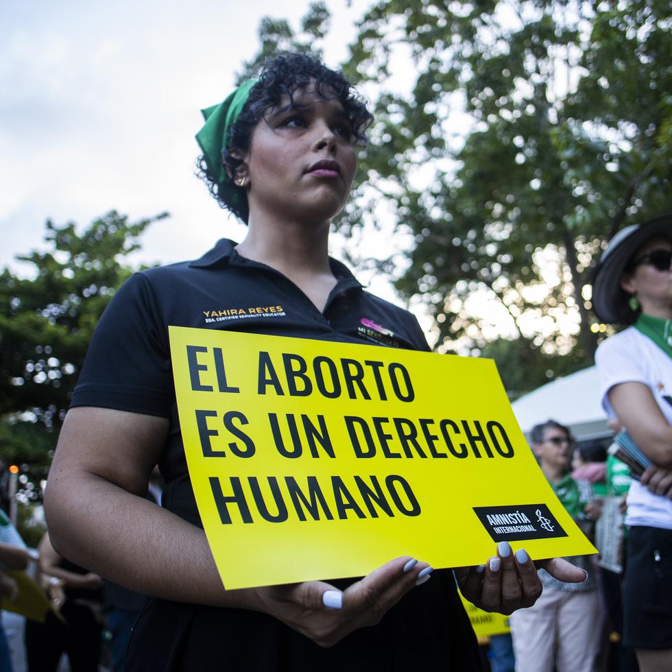 En la foto, miembros de la coalición Aborto Libre, en una manifestación de 2023 en Puerto Rico.
