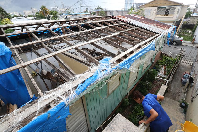 A house affected by Hurricane María en Barrio Obrero.