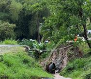 Fuertes lluvias provocan daños y derrumbes en San Lorenzo el sábado, 8 de abril de 2023.