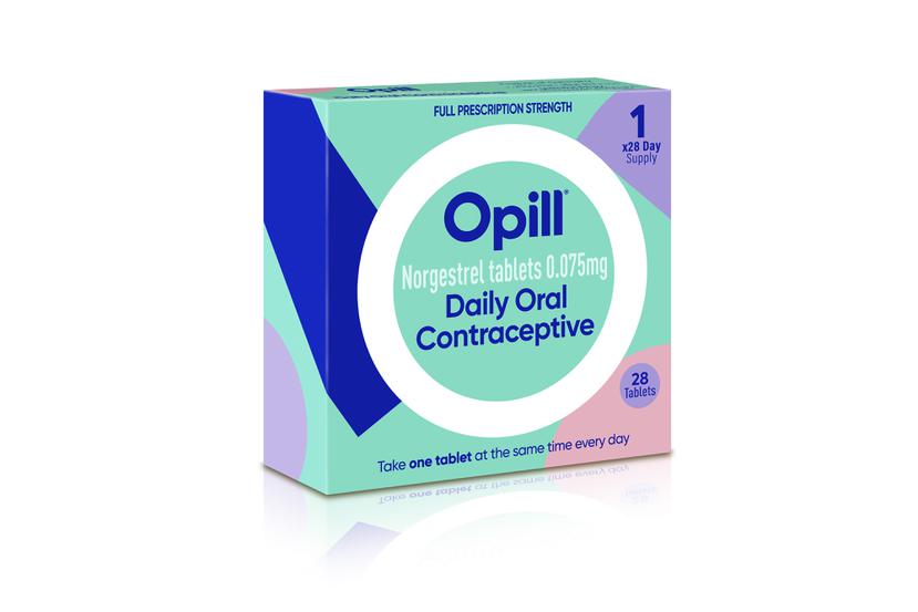 Foto proporcionada por Perrigo en mayo de 2023 del empaque propuesto para el medicamento anticonceptivo Opill.