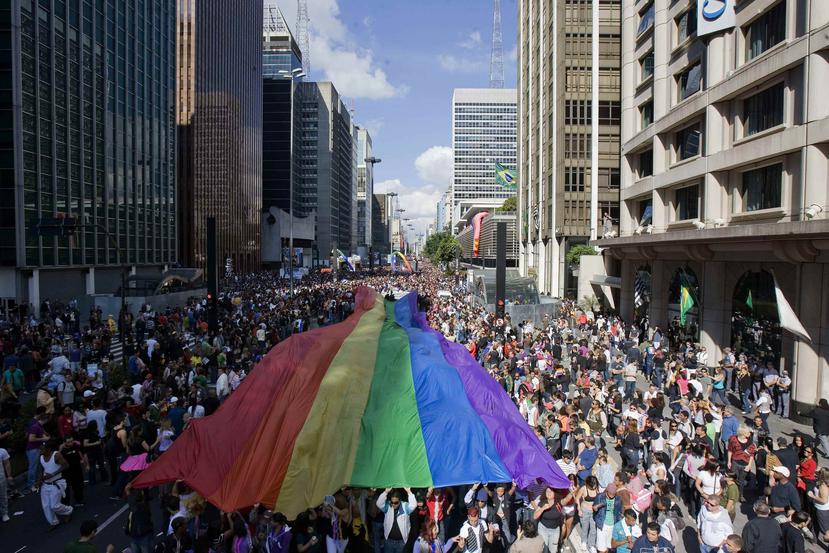 La marcha de Orgullo Gay en Sao Paulo, Brasil. (EFE)