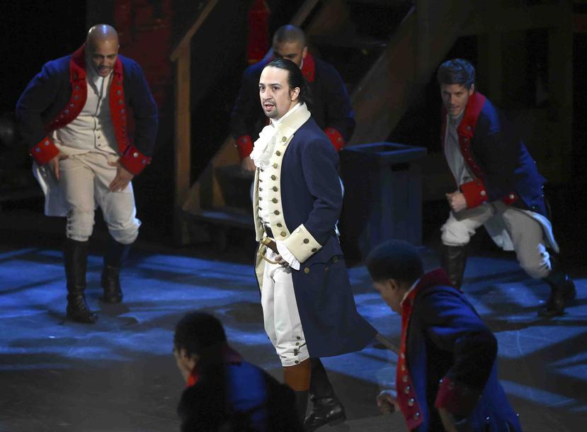 Lin-Manuel Miranda en plena actuación de "Hamilton". (AP)