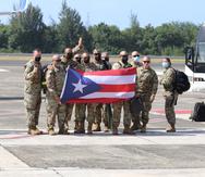 Soldados de la Guardia Nacional de Puerto Rico rumbo a Polonia.