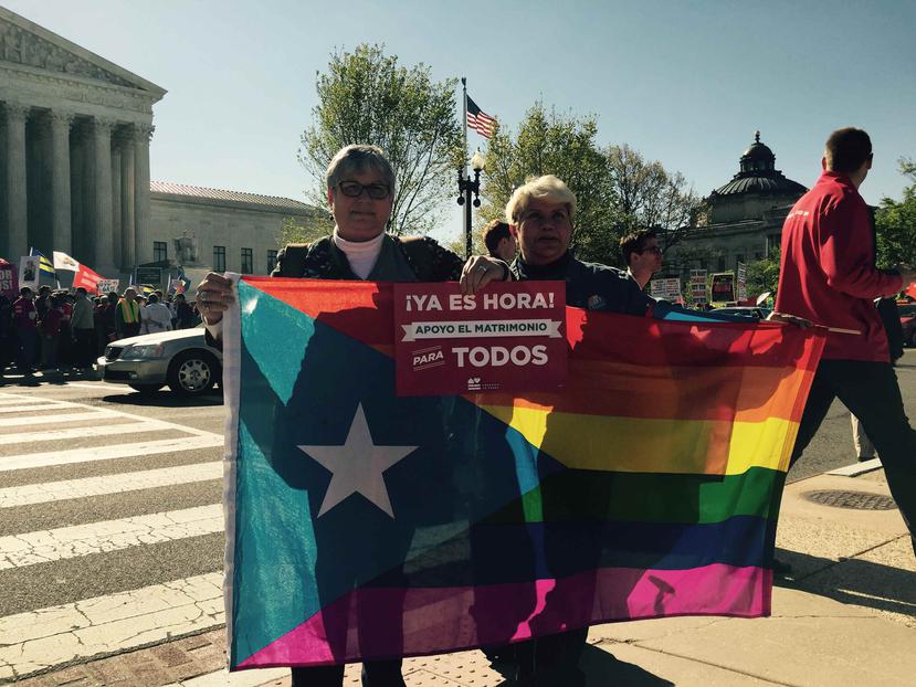 Ada Conde y su esposa Ivonne Álvarez son demandantes en el caso que impugna el artículo 68 del Código Civil de Puerto Rico y que está detenido en el Primer Circuito de Apelaciones en espera de la decisión del Supremo de EE.UU. (GFR Media)
