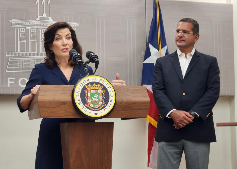 New York Governor Kathy Hochul and Puerto Rico’s governor Pedro Pierluisi.