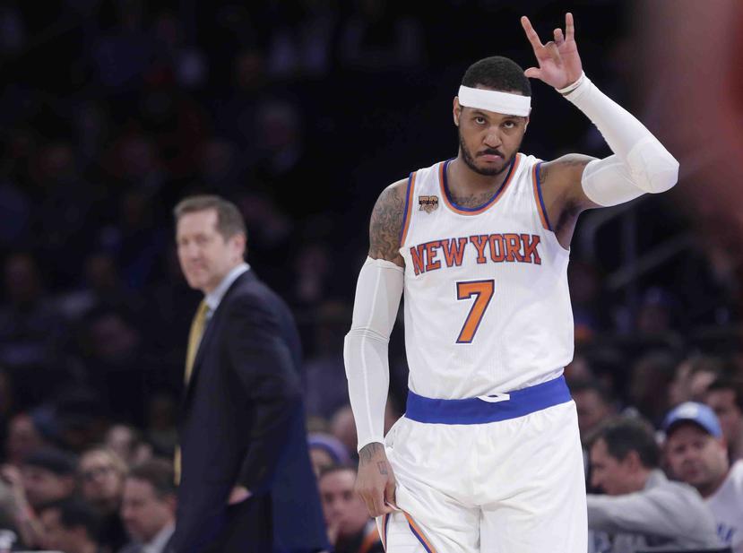 Carmelo Anthony jugó poco más de seis temporadas con los Knicks de Nueva York. (AP)