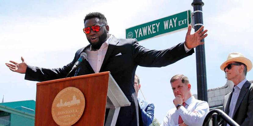 La ciudad había cambiado un tramo de la calle como el “David Ortiz Drive” el año pasado en honor del retirado bateador designado dominicano de los Medias Rojas. (AP)