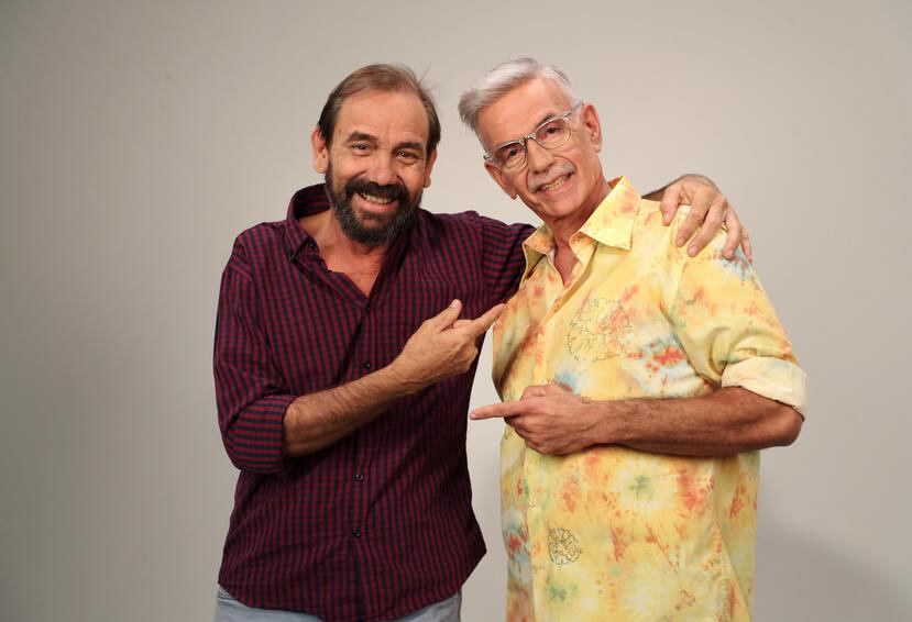 Los veteranos actores René Monclova y Jorge Luis Ramos.