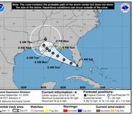 Primer mapa de trayectoria trazada para la tormenta tropical Sally, la #18 en lo que va de esta temporada de huracanes.