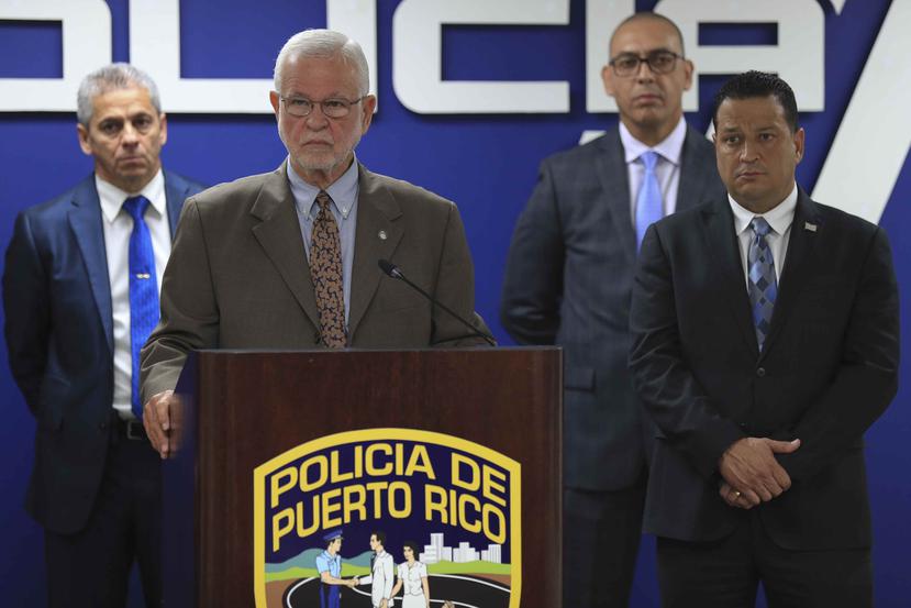 En la foto, Héctor Pesquera, secretario del Departamento de Seguridad Pública (DSP) y a su mano izquierda, Henry Escalera, comisionado de la Policía.