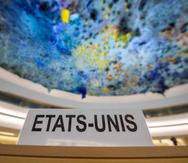 En la foto, la silla vacía de Estados Unidos luego de que retirara ayer del Consejo de Derechos Humanos de Naciones Unidas. (EFE)
