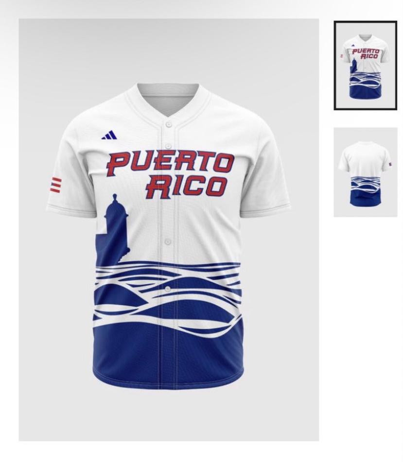 Imagen del uniforme alternativo que usará Puerto Rico en el Clásico Mundial de Béisbol 2023.