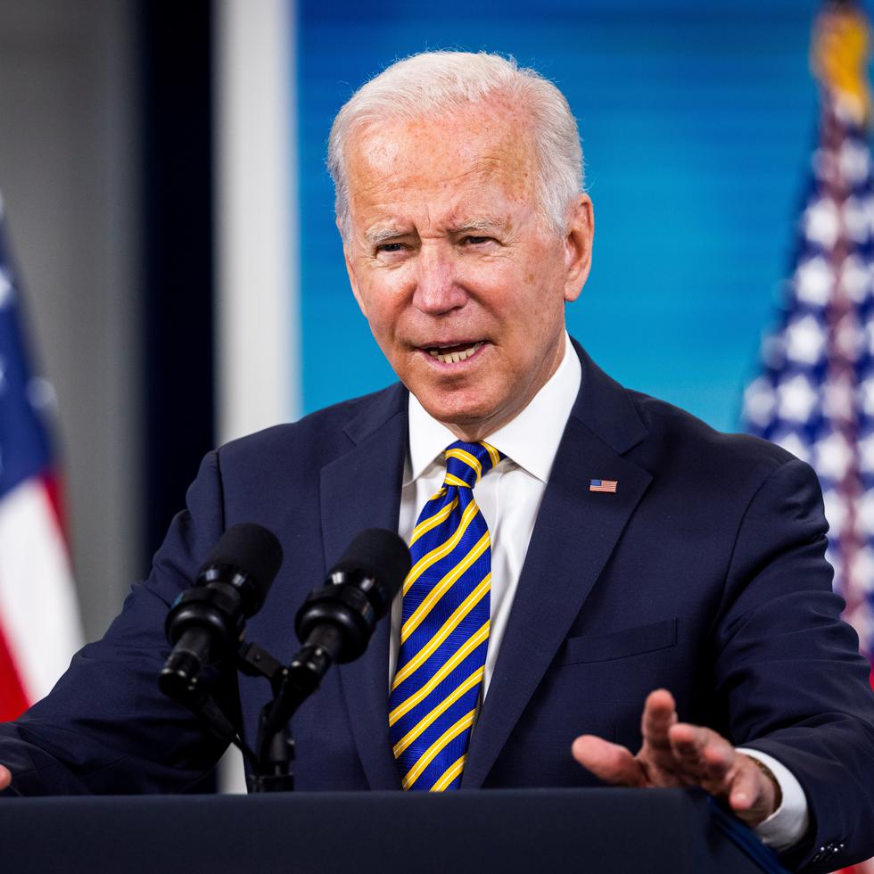 El presidente de Estados Unidos, Joe Biden, fue registrado este jueves, durante una intervención pública acerca del proceso de vacunación contra la covid-19 en su pais, en Washington, DC (EE.UU.) EFE/Jim Lo Scalzo
