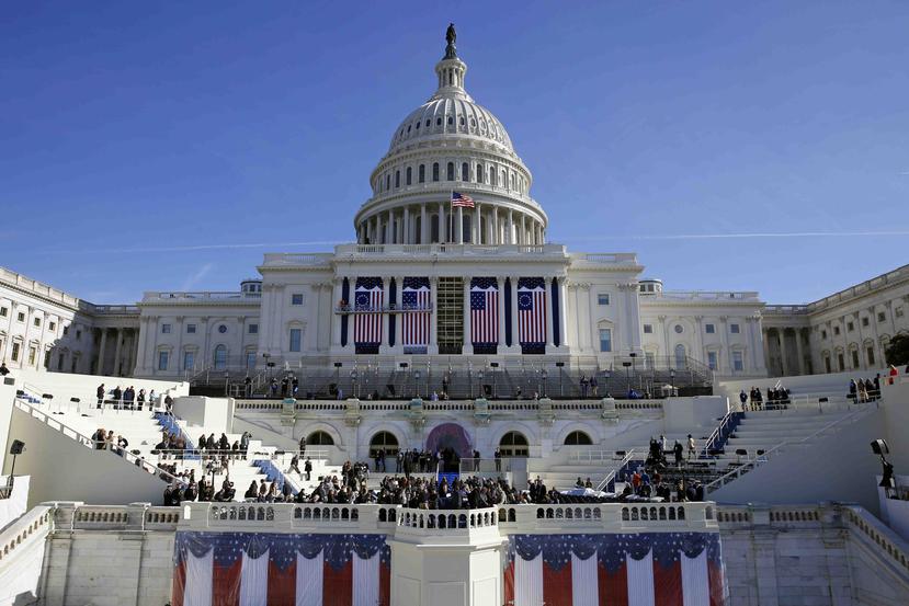 Los preparativos de la jura ya se realizan frente al Capitolio de Estados Unidos. (AP)