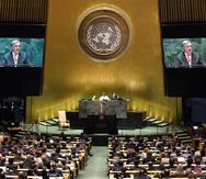 El secretario general de la ONU, Antonio Guterres, habla en la 74ta sesión de la Asamblea General de las Naciones Unidas, martes 24 de septiembre de 2019.