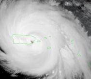 El momento exacto en que María toca tierra en Puerto Rico, capturado por el satélite GOES 16. (Captura / NASA)