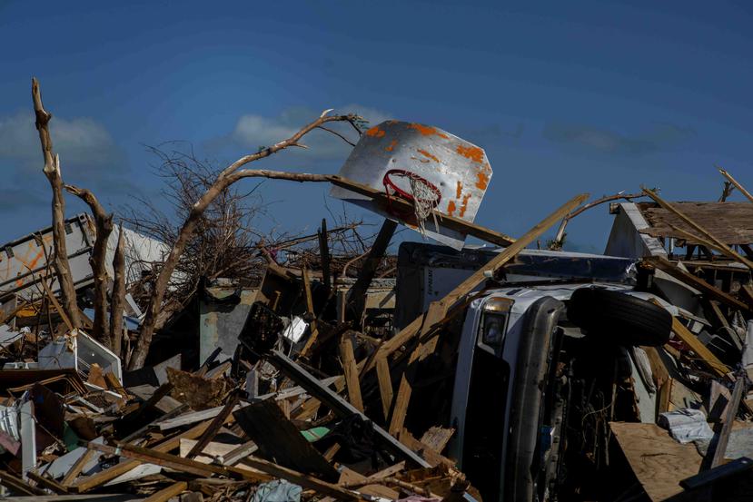 Un vecindario destruido en Ábaco, Bahamas. (AP)