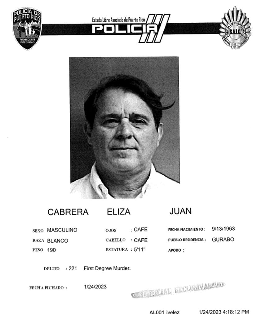 Ficha de Juan Cabrera Eliza, provista por la Policía.