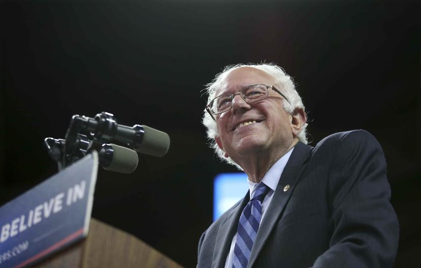 El senador Bernie Sanders durante un acto de campaña en 2016. (AP)
