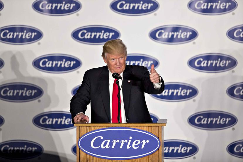 La situación de 1,400 trabajadores de Carrier fue un tema destacado en la campaña presidencial de Donald Trump. (Archivo / Bloomberg)