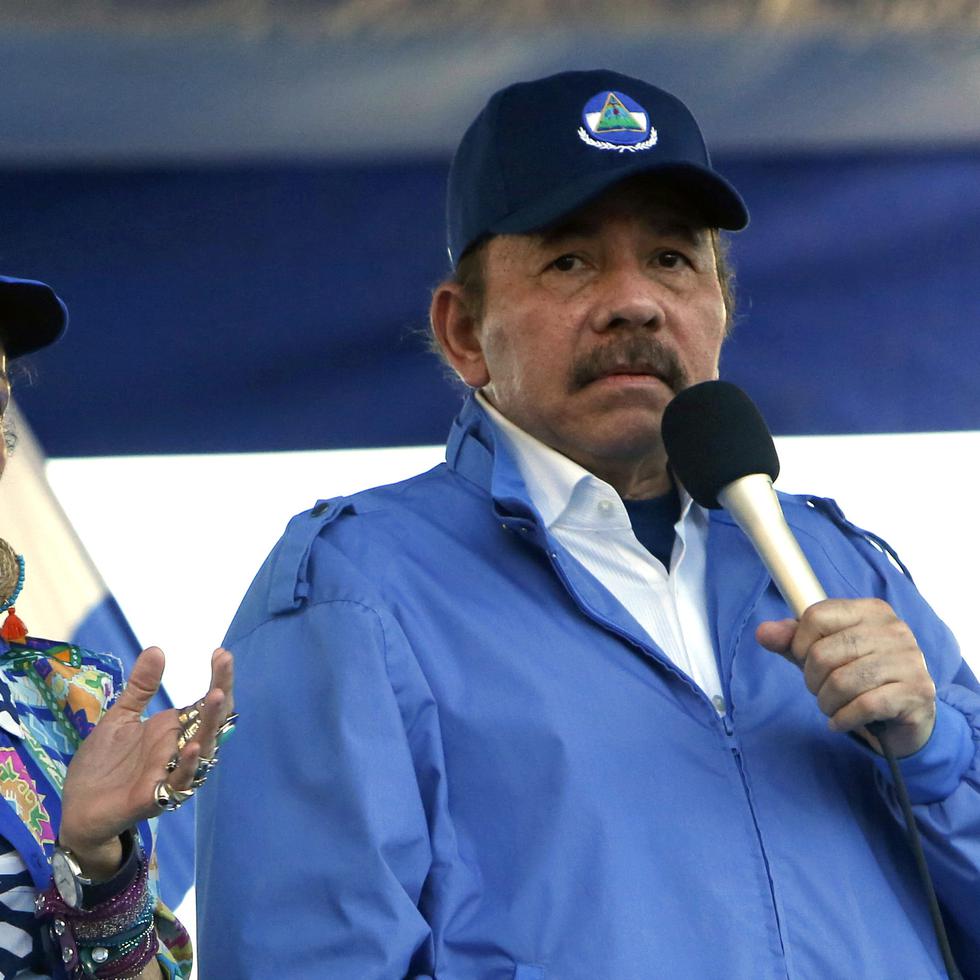El presidente nicaragüense Daniel Ortega y su esposa y vicepresidenta del país, Rosario Murillo. (AP foto/Alfredo Zúñiga, archivo)