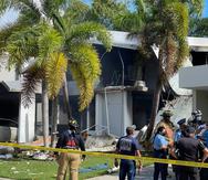 Escena tras la explosión de una residencia en Las Piedras