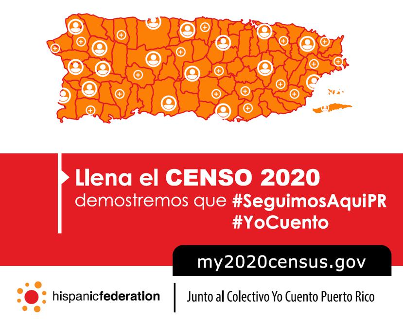 Imagen de la campaña de la Hispanic federation y del colectivo Yo Cuento Puerto Rico para promover que los boricuas llenen el Censo 2020.
