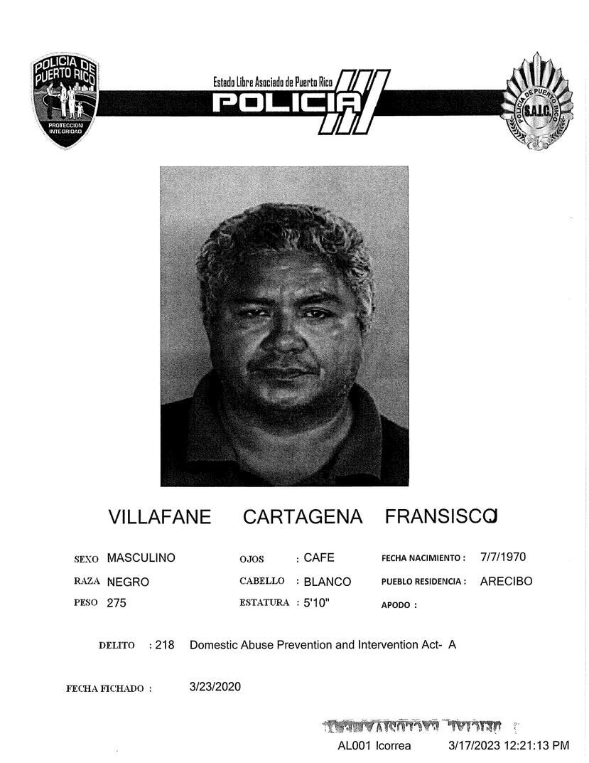 Francisco Villafañe Cartagena asesinado en la noche del jueves, 16 de marzo de 2023, frente a su residencia en Arecibo.