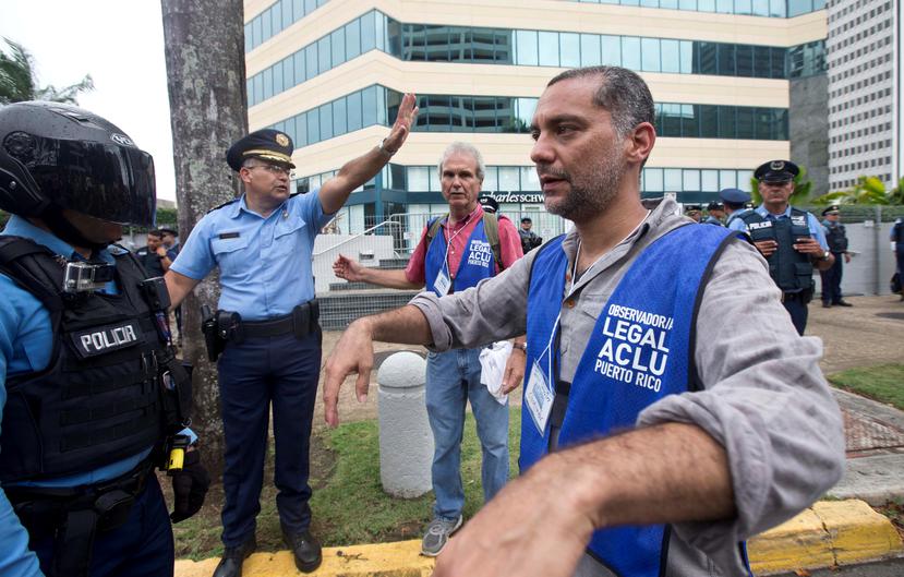 Según el director de la ACLU, los observadores de la entidad fueron colocados en situaciones de peligro por la Policía el pasado 1 de mayo. (GFR Media)