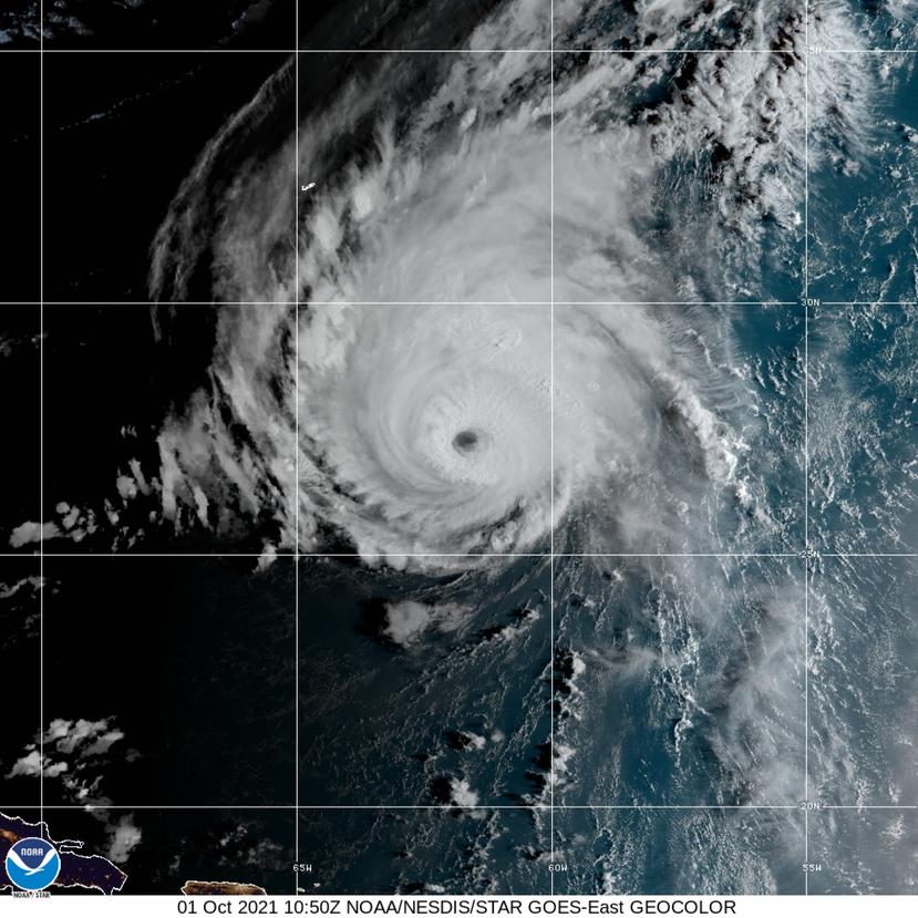 Imagen de archivo del huracán Sam durante la mañana del 1 de octubre de 2021.