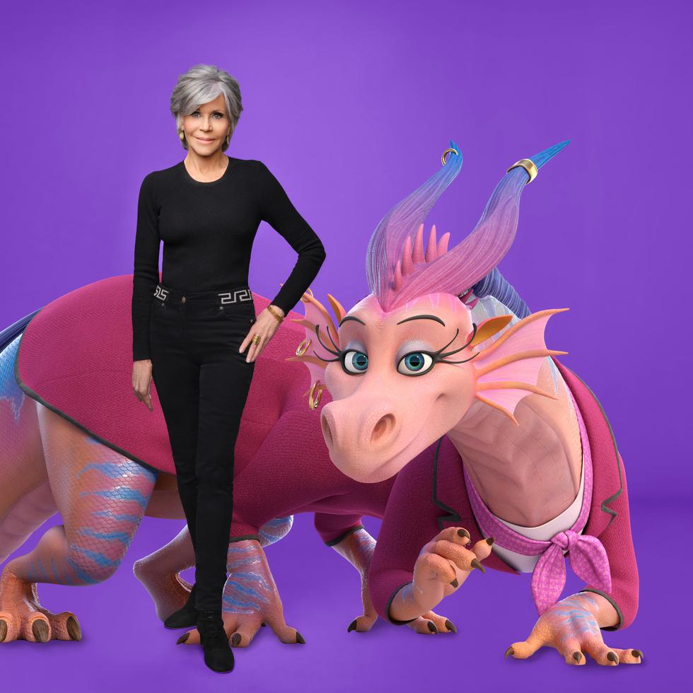 La veterana actriz Jane Fonda da la voz al personaje de un dragón en la película animada "Luck",  de Apple TV+.