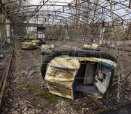 Vista de un parque de atracciones abandonado en Prípiat, cerca de Chernobyl. (EFE/Sergey Dolzhenko)