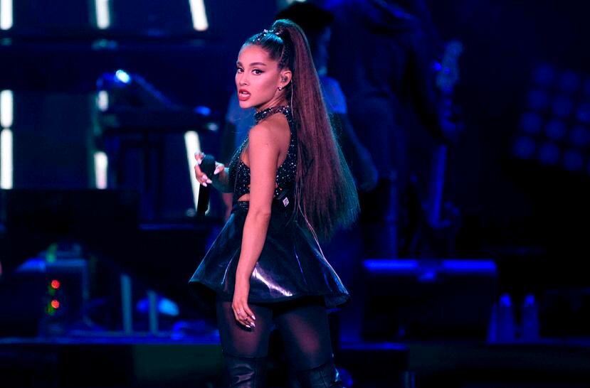 Ariana Grande durante una presentación en el Wango Tango at Banc  del estadio de California. (AP)