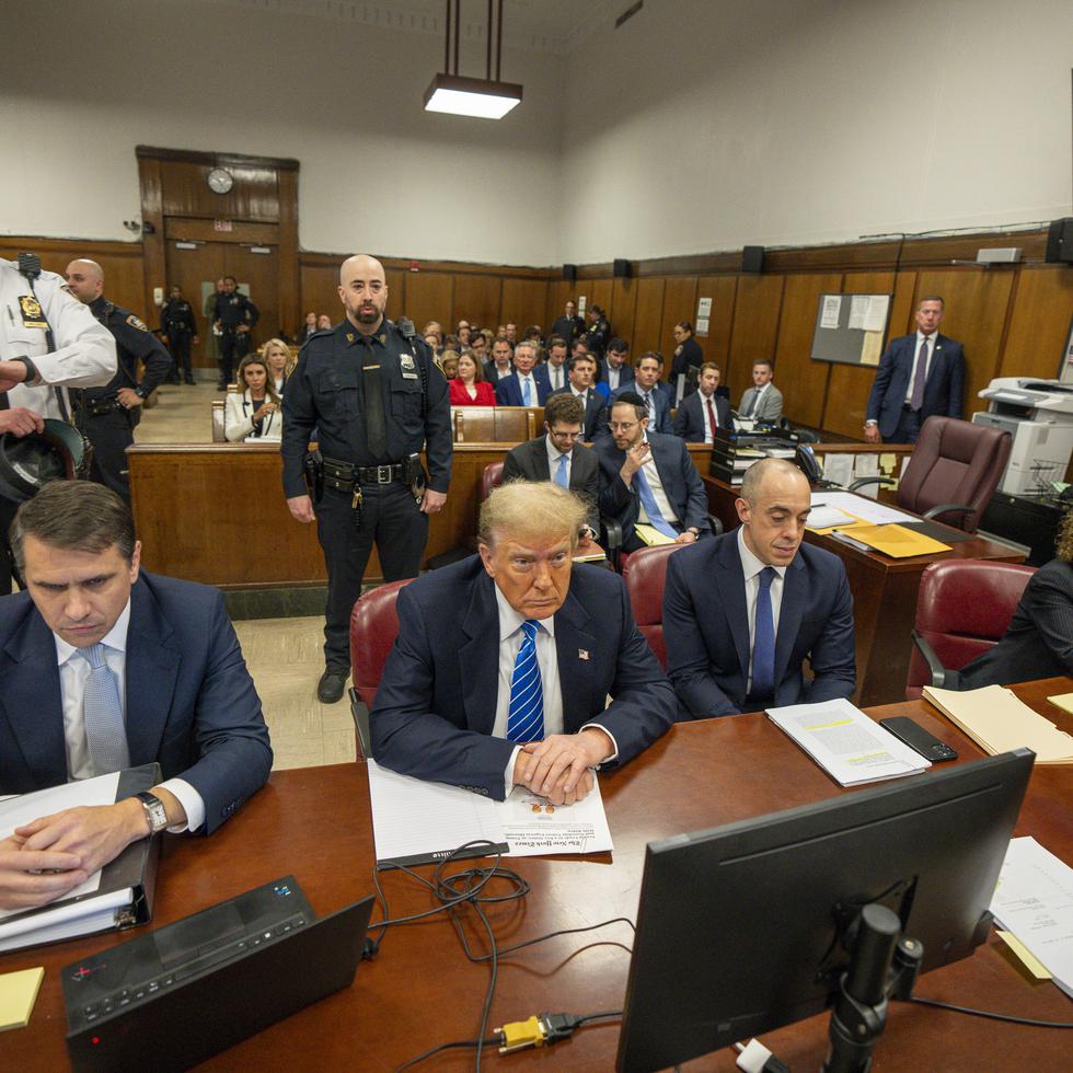 El expresidente de EE.UU., Donald Trump durante el juicio penal en su contra en Nueva York (EE.UU.).