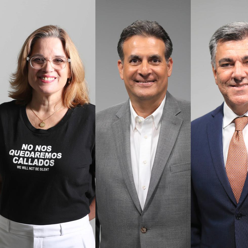Carmen Yulín Cruz, Eduardo Bhatia y Charlie Delgado Altieri buscan la candidatura a la gobernación por el Partido Popular Democrático.