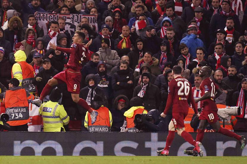 Foto del partido entre Liverpool y Atlético el pasado 11 de marzo.