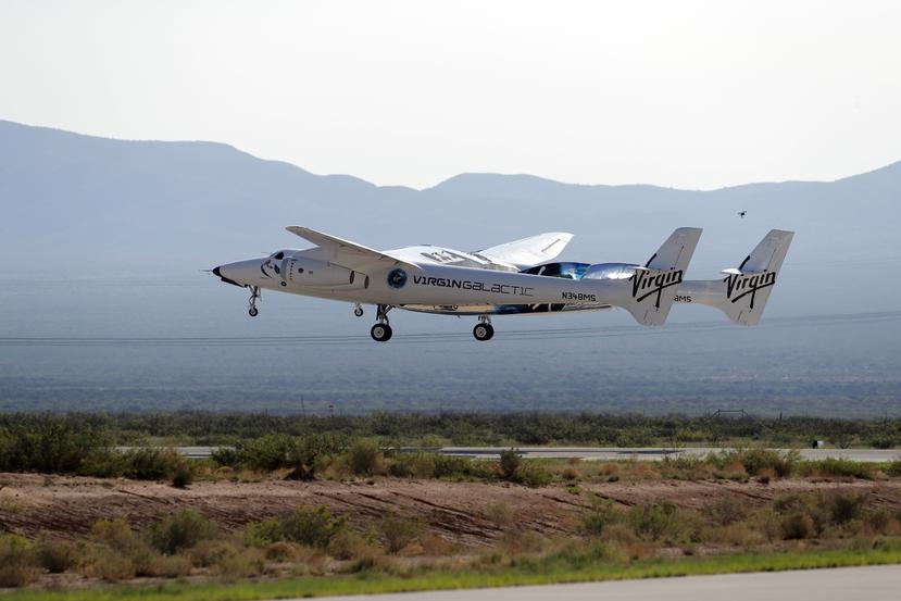 Un avión en el que viajaba el fundador de Virgin Galactic Richard Branson cerca de Nuevo México el pasado 11 de julio de 2021.