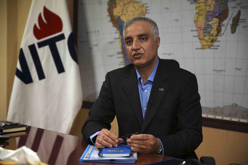 Mohsen Bahrami, portavoz de la petrolera iraní NITC durante una entrevista en la sede de la empresa en Teherán. (The Associated Press)