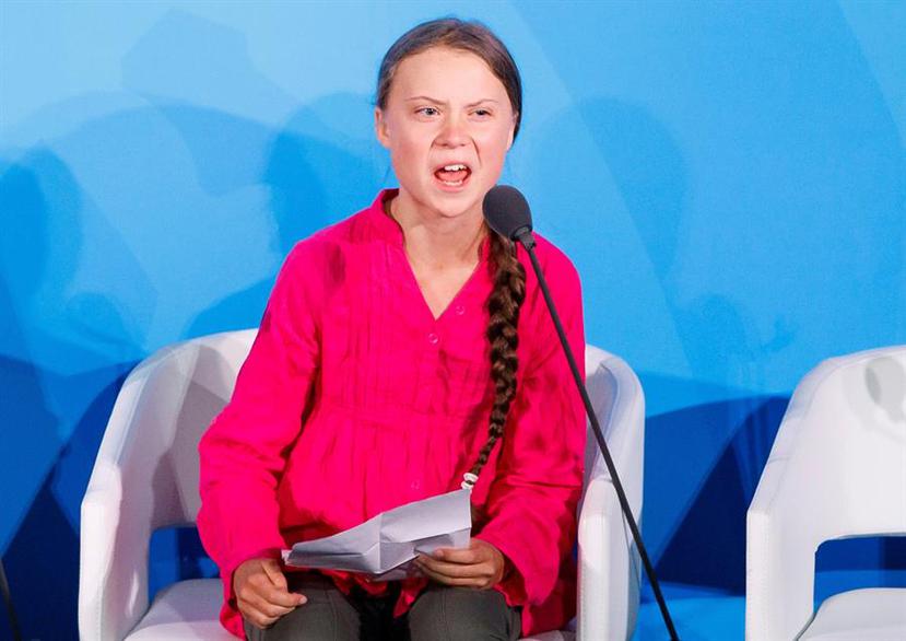 "Es una niña buena y muy sincera", dijo Putin de Greta Thunberg. ( EFE)