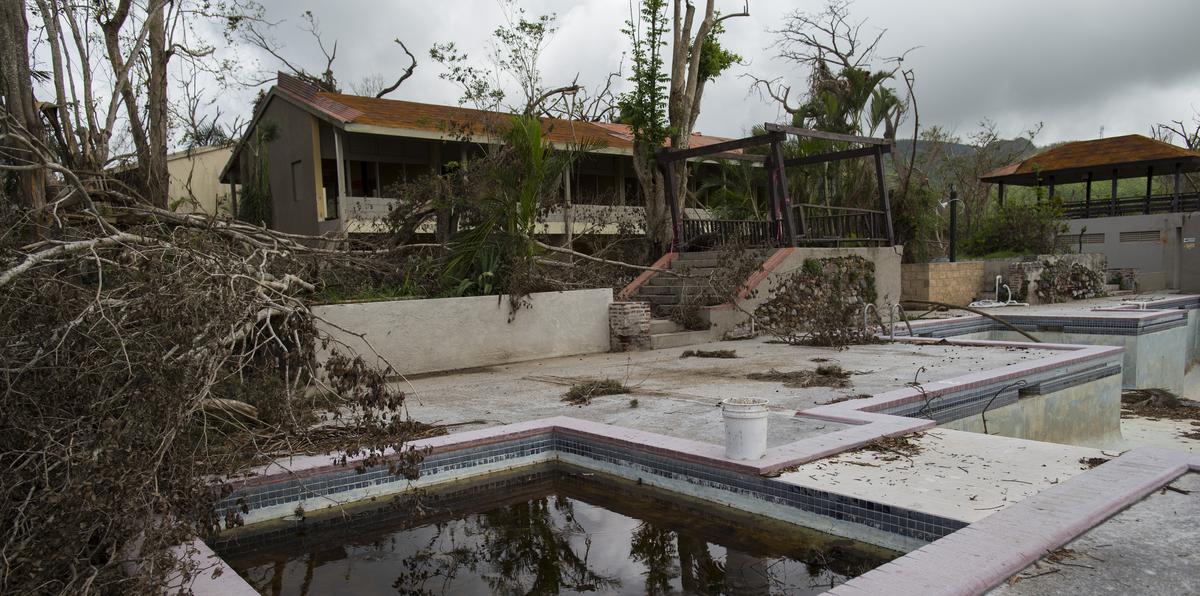 Los fenómenos atmosféricos Irma y María, en el 2017, hicieron estragos en el hotel Baños de Coamo.