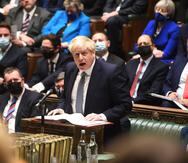 El primer ministro británico, Boris Johnson, en el Parlamento.