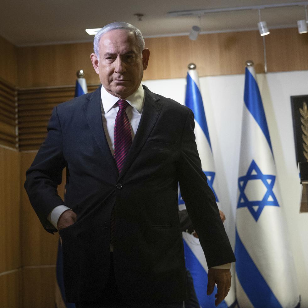 El primer ministro israelí Benjamin Netanyahu en el Knesset (Parlamento) de Israel.