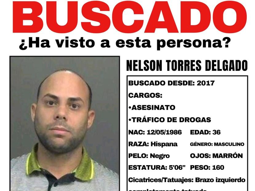 El FBI, ATF y los U.S. Marshals ofrecen una recompensa de $50,000 por información que conduzca a la captura de Nelson Torres Delgado.
