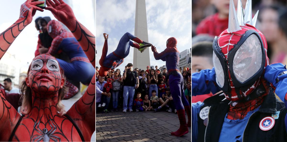 ¡Se quieren quedar con el récord de disfraces de Spiderman!