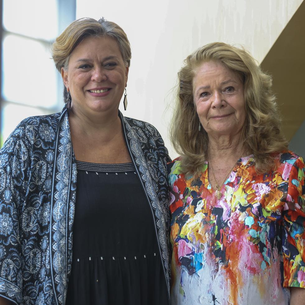 La directora de la Fundación Puertorriqueña de las Humanidades, Sonya Canetti Mirabal y la cineasta y productora del documental "Voces de pasión", Sonia Fritz.