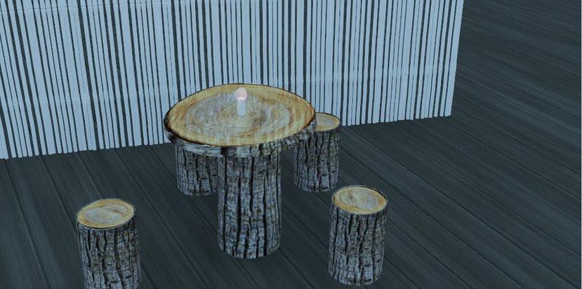 Las mesas de la zona nudista estarán iluminadas con velas y todo el mobiliario será de madera tallada. (Captura Bunyadi.com)