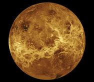 En esta imagen proporcionada por la NASA se ve al planeta Venus a partir de datos captados por las naves espaciales Magellan y Pioneer Venus Orbiter.